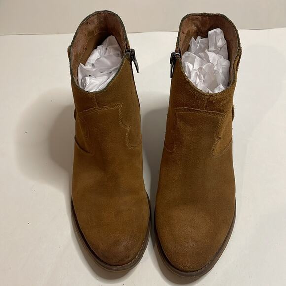 Marc Fisher Stefani leather brown ankle boot with Western style - Picture 4 of 9